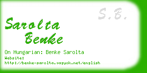 sarolta benke business card